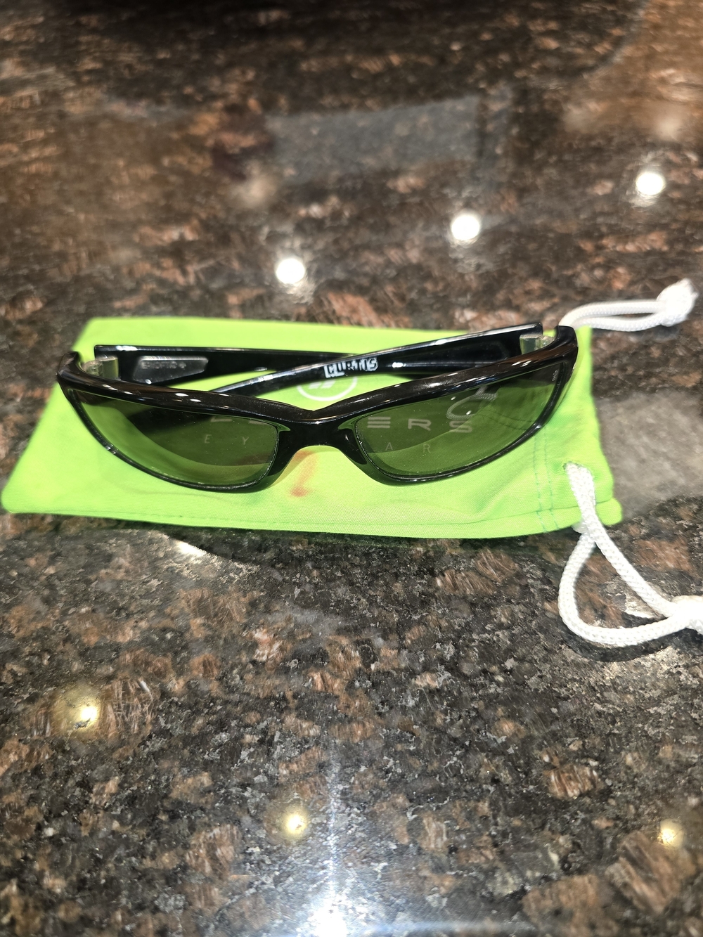 Spy Optic Curtis Sunglasses Black Wraparound Sport Y2K Retro Frame + Bag